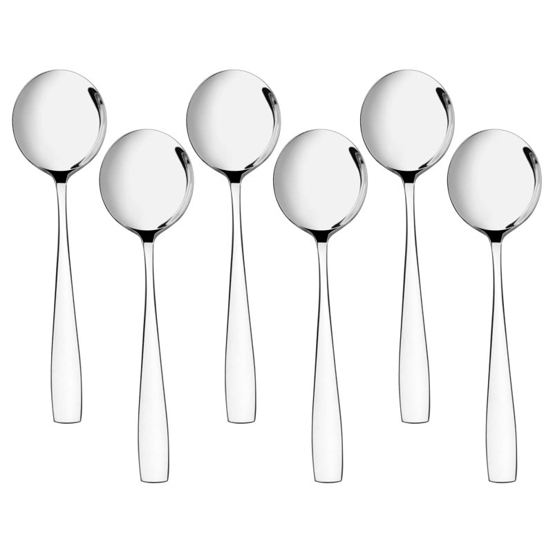 Anbers Stainless Steel Round Soup Spoons  12 Pieces Round Bouillon Spoon - Image 1