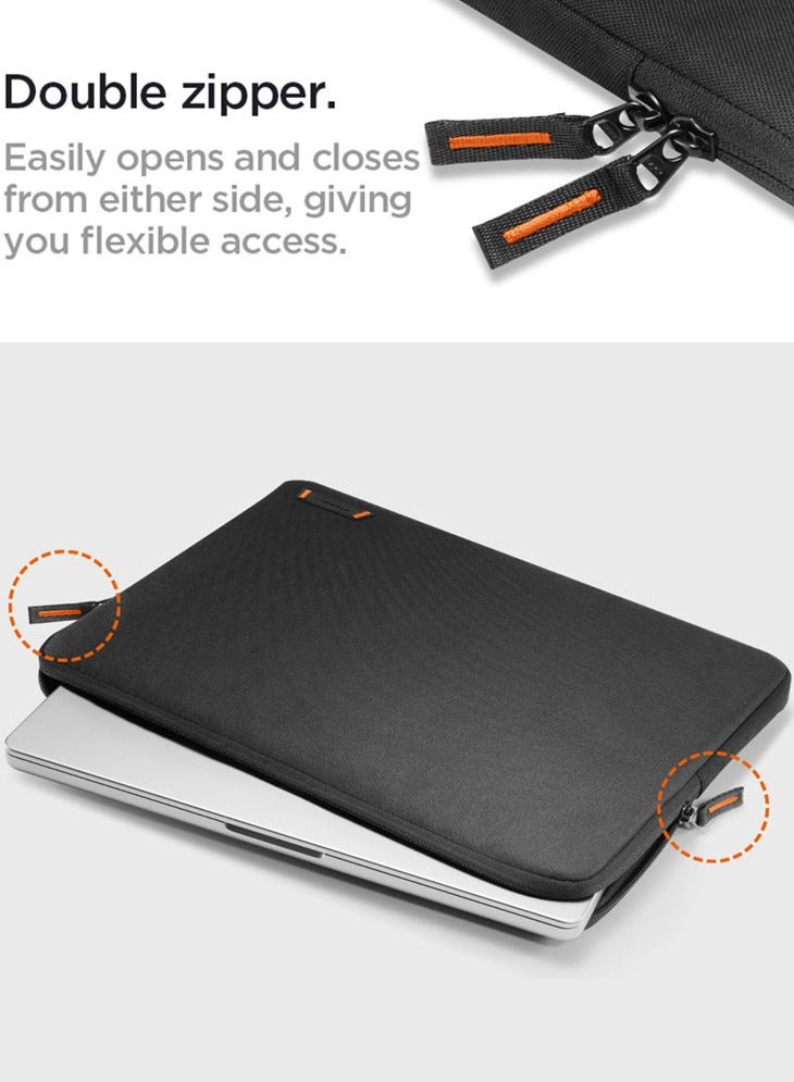 Laptop Pouch Sleeve 14 inch Water Resistant Slim Lightweight Cover Case Ultra Soft Velvet Compatible with 13 to 14 inch Laptops and Tablets - Black