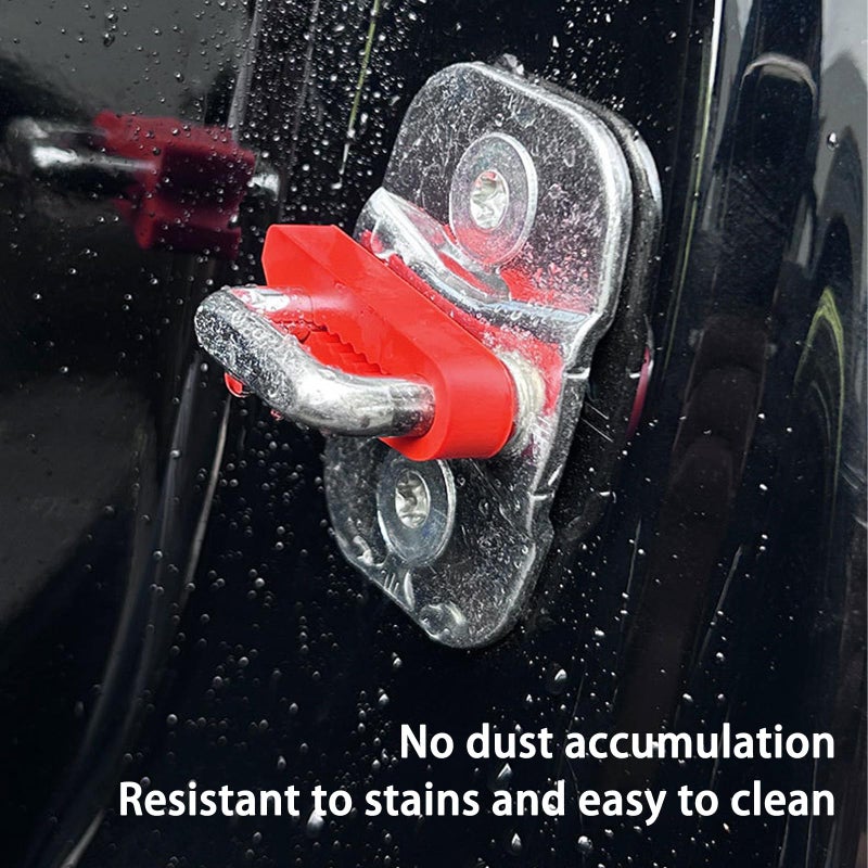 Red Car Door Damper Silicone Shock Absorber Pads Reduce Noise Vibration Quick Installation - Image 5