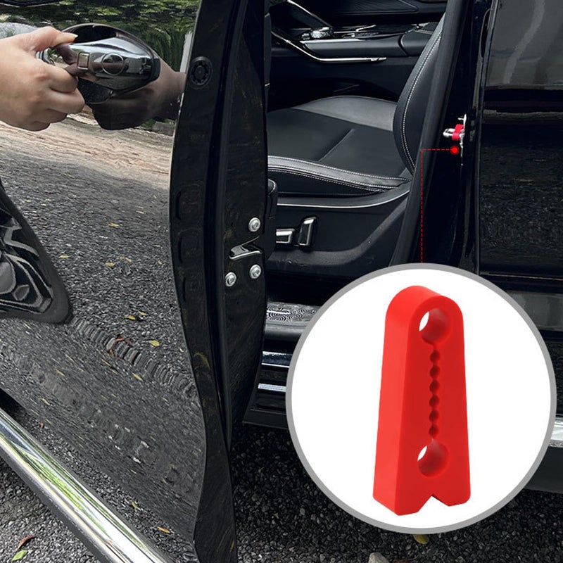 Red Car Door Damper Silicone Shock Absorber Pads Reduce Noise Vibration Quick Installation - Image 3