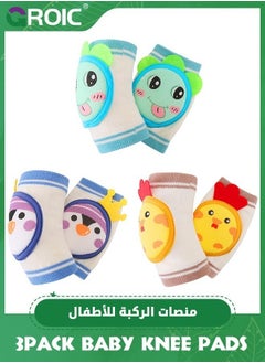 GROIC Baby Knee Pads for Crawling, Anti-Slip and Protect Toddlers Knees，Knee Warmer Breathable 3D Mesh Boys Girls，Baby Sports Kneepads(3 Pairs)  - Image 1