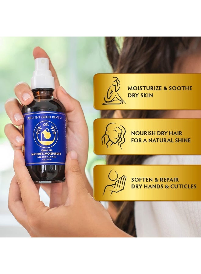 Ancient Greek Remedy Organic Blend of Olive, Lavender, Almond and Grapeseed oils with Vitamin E. Daily Moisturizer for Skin, Hair, Face, Cuticle, Nail, Scalp, Foot. Pure Cold Pressed, Full Body oil for Men and Women - Image 2