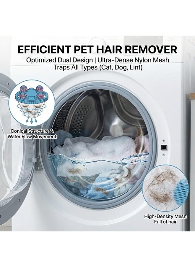 3 Pcs Upgrade Reusable Pet Hair Remover for Laundry, Washing Machine Lint Catcher Net Pouch, Household Hair Filter Trap for Effective Clothes Lint & Fur Removal - Image 2