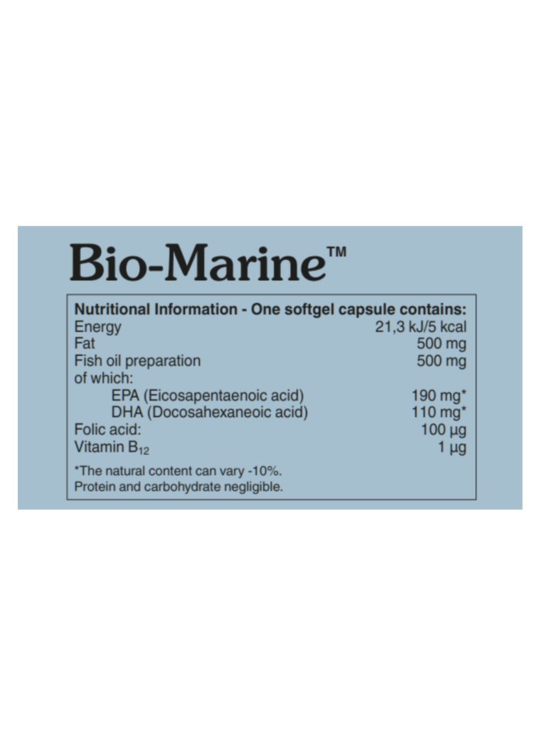 Pharma Nord Bio-Marine - Omega-3  500 mg with Vit B9 & Vit B12 - 60 Softgel Capsules  - Image 3