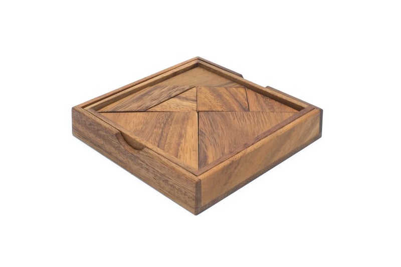 SiamMandalay Premium Wooden Tangram - Luxury Wooden Brain Teaser Block for Kids & Adult - Wood Block Puzzle - Logic Puzzle - STEM Montessori Educational Sensory Toys for All Ages - Image 1