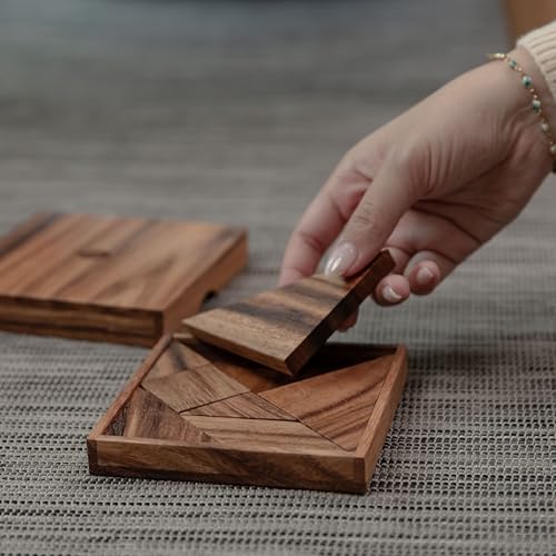 SiamMandalay Premium Wooden Tangram - Luxury Wooden Brain Teaser Block for Kids & Adult - Wood Block Puzzle - Logic Puzzle - STEM Montessori Educational Sensory Toys for All Ages - Image 5
