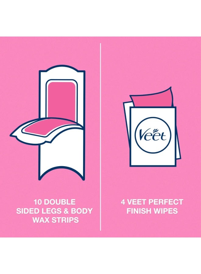 Veet Easy-Gel Wax Strips for Body & Legs With Shea Butter And Acai berries ,Normal Skin, 20 Stripes - Image 4