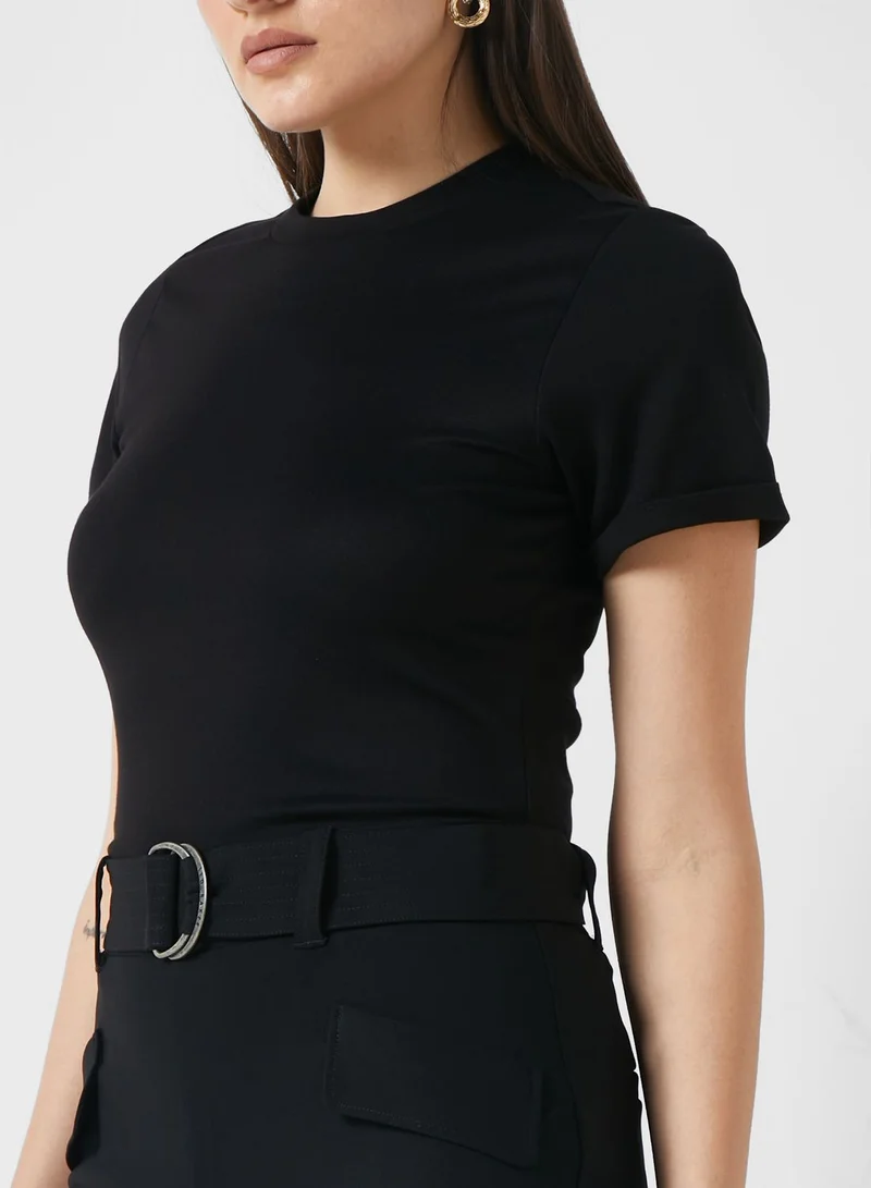 Ted Baker High Waisted Belted Tapered Cargo Jumpsuit