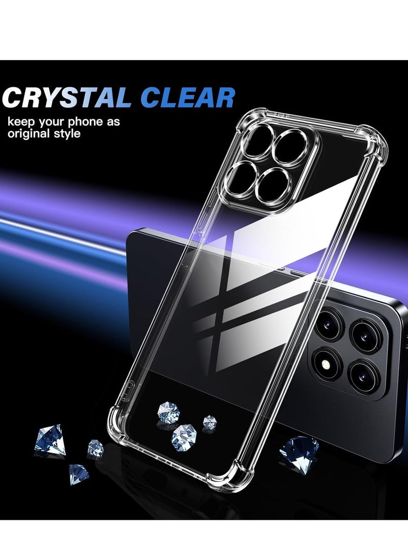 Raxoom Case for Honor X8a with 2 Pieces Tempered Glass Screen Protector â€“ Soft Clear TPU Cover, Shockproof Air Cushion Bumper Protection - Image 2