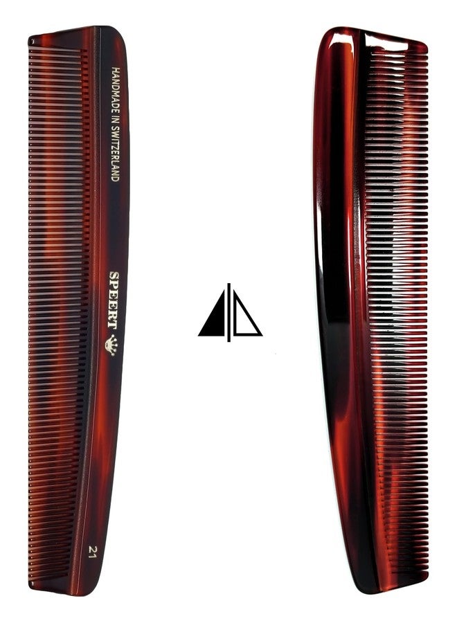 Speert #21 Handmade Narrow Tooth Comb Tortoise Havana Acetate Fine Straight Thin Detangling Parting Grooming Teasing Hair Styling Hairdresser Barber Hairdressing Wet Dry Pocket Travel Women Men Kids - Image 5