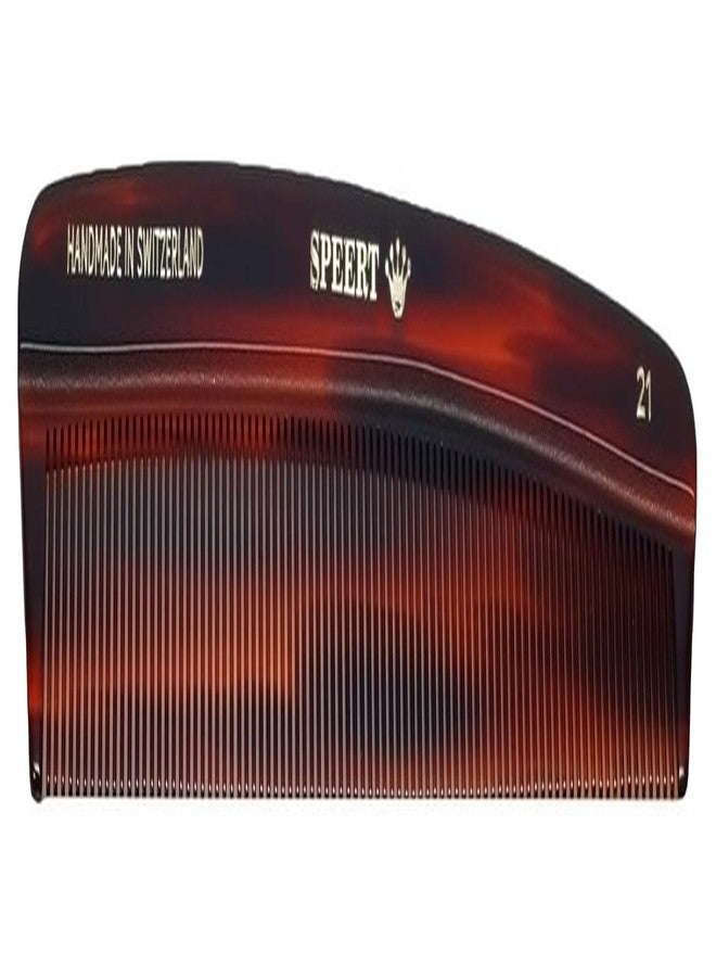 Speert #21 Handmade Narrow Tooth Comb Tortoise Havana Acetate Fine Straight Thin Detangling Parting Grooming Teasing Hair Styling Hairdresser Barber Hairdressing Wet Dry Pocket Travel Women Men Kids - Image 1