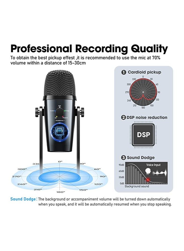 Jmary PW10 Professional Metal Voice Recording Usb Condenser Studio And Podcast Recording Gaming Microphones - Image 3