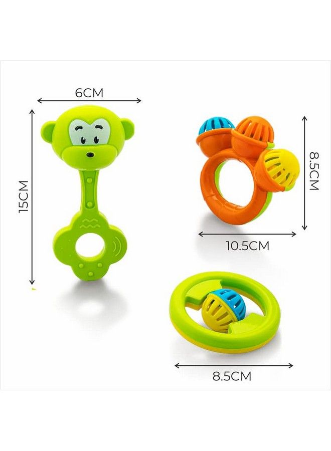 Storio مجموعة ألعاب خشخيشة So Sweet مكونة من 3 قطع غير سامة ومشرقة وملونة للأطفال الأولاد والبنات - Image 4