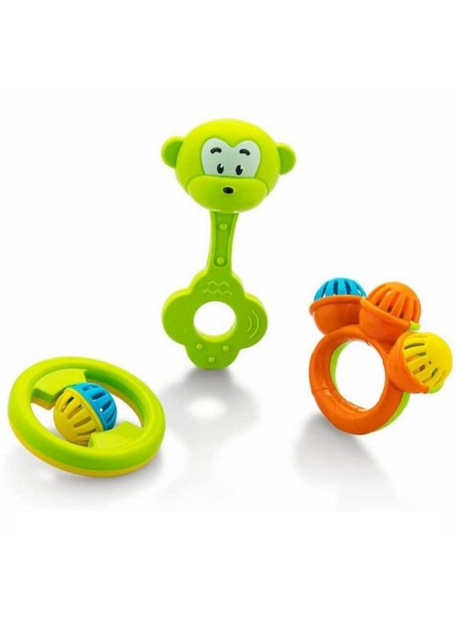 Storio مجموعة ألعاب خشخيشة So Sweet مكونة من 3 قطع غير سامة ومشرقة وملونة للأطفال الأولاد والبنات - Image 1