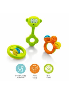 Storio So Sweet Rattle 3Pcs Packing Non Toxic Bright And Colorful Rattles Baby Boy Girl Toys Set  - Image 3