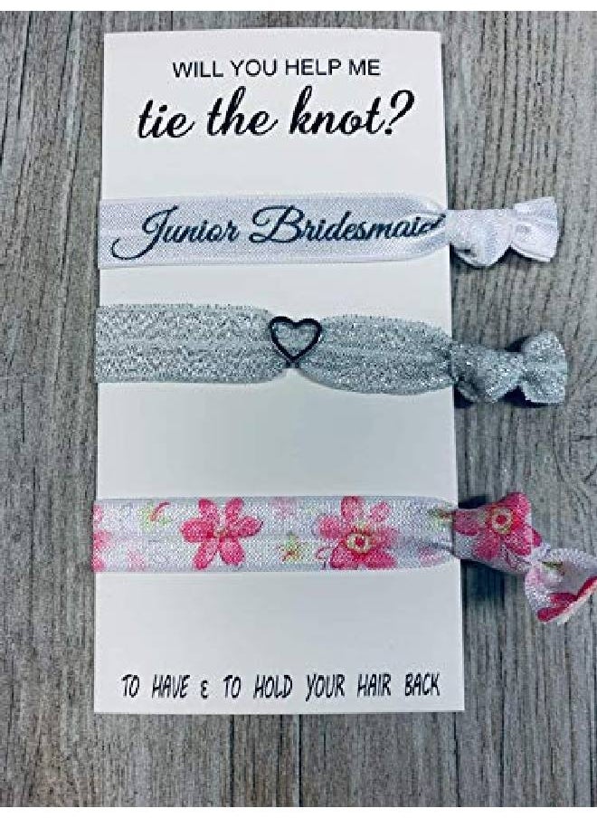 Infinity Collection - Junior Bridesmaid Gifts Bridesmaid Hair Ties Bridesmaid Jewelry Accessory For Bridesmaids (Flowered) - Image 1