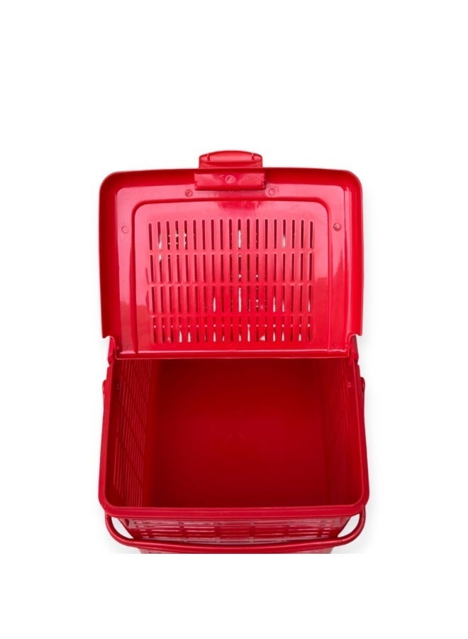 SNH Multi-Purpose Carry Basket with Lid and Handles | Shopping Basket | Picnic Storage Basket | Laundry Carrier | Household Organizer for Fruits, Vegetables, Clothes & Groceries - Image 3