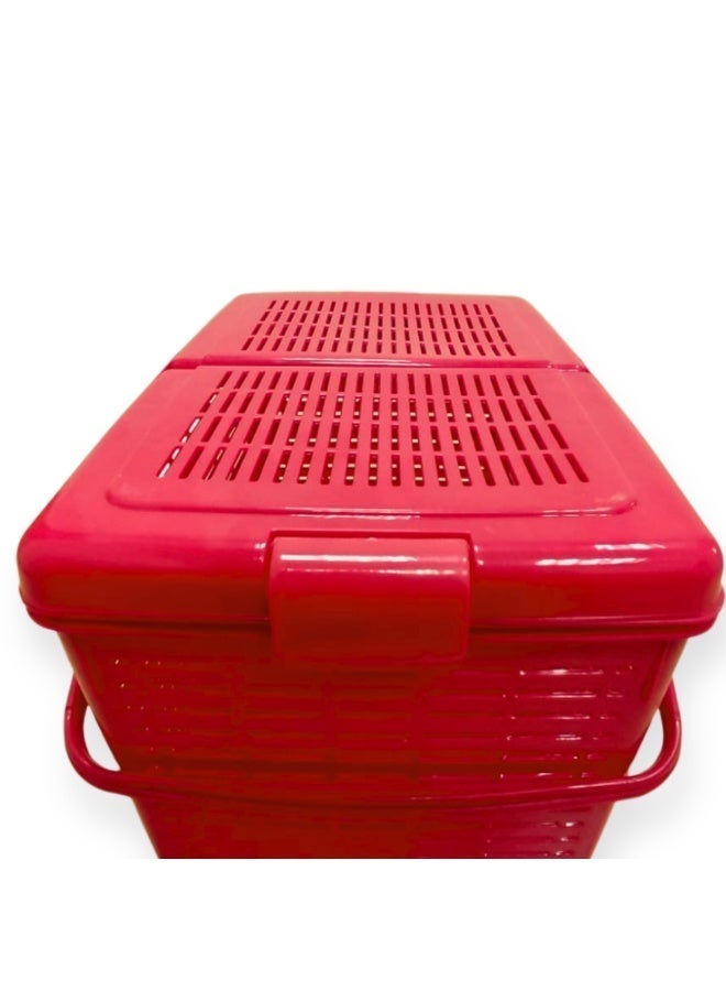 SNH Multi-Purpose Carry Basket with Lid and Handles | Shopping Basket | Picnic Storage Basket | Laundry Carrier | Household Organizer for Fruits, Vegetables, Clothes & Groceries - Image 4