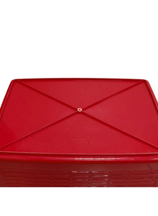 SNH Multi-Purpose Carry Basket with Lid and Handles | Shopping Basket | Picnic Storage Basket | Laundry Carrier | Household Organizer for Fruits, Vegetables, Clothes & Groceries - Image 5