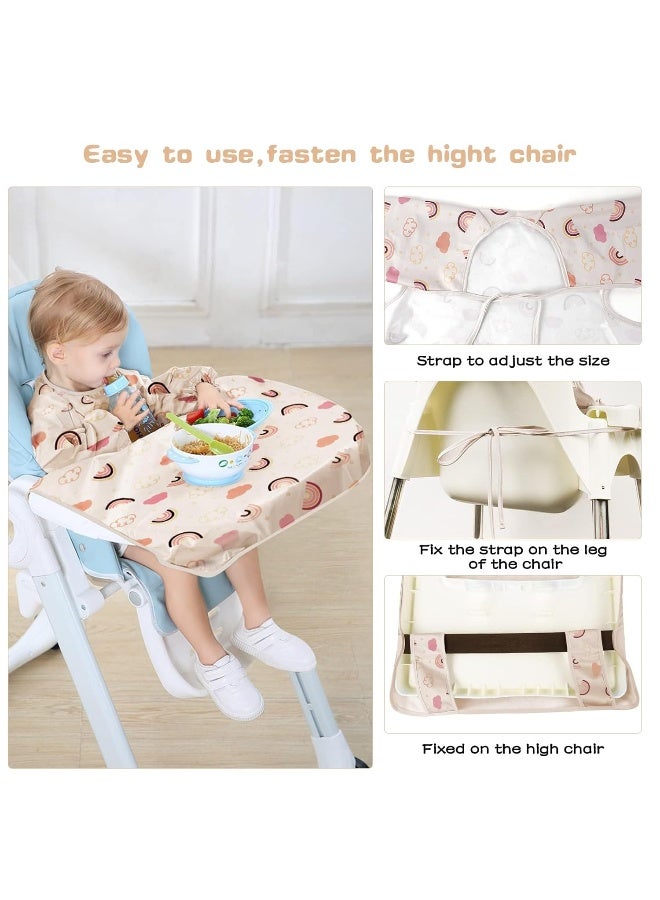 Vicloon Coverall Baby Feeding Bib, Weaning Bib Attaches to Highchair and Table, Long Sleeves Bib with Waterproof, Comfortable,Machine Washable, Baby Bib For 6 Month to 3 Years Old (Pink) - Image 5