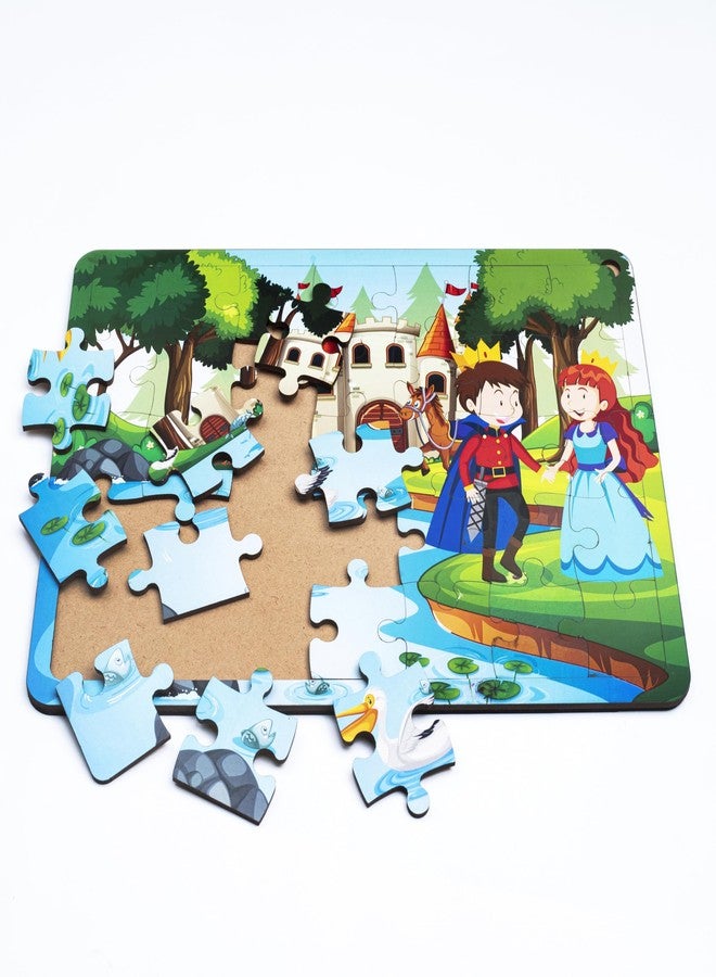 CRAFTICK Princess Cinderella Prince Wooden Jigsaw Puzzle for Kids for Age 3+, 35 Pieces, King and Queen Game for Children, Fairy Tale Game for Kids, Memory Skill & Problem Solving Games - Image 2