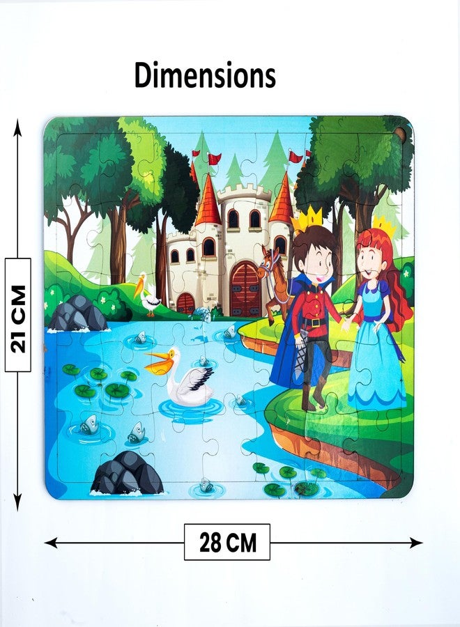CRAFTICK Princess Cinderella Prince Wooden Jigsaw Puzzle for Kids for Age 3+, 35 Pieces, King and Queen Game for Children, Fairy Tale Game for Kids, Memory Skill & Problem Solving Games - Image 3
