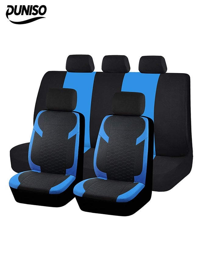 DUNISO 9 Pcs Car Seat Cover, Universal Fully Wrapped Seat Cushion, 5 Seats Cloth Car Backrest Seat Cover, Wear Resistant And Anti Slip,Easy to Install， Suitable For All Seasons, Suitable For Most Car Seats  - Image 1