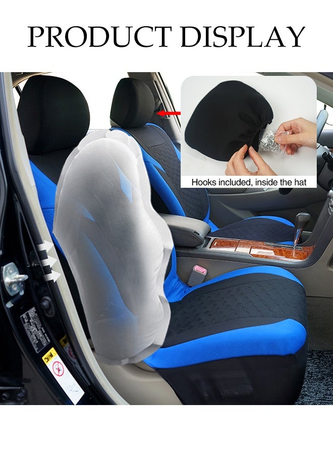 DUNISO 9 Pcs Car Seat Cover, Universal Fully Wrapped Seat Cushion, 5 Seats Cloth Car Backrest Seat Cover, Wear Resistant And Anti Slip,Easy to Install， Suitable For All Seasons, Suitable For Most Car Seats  - Image 4