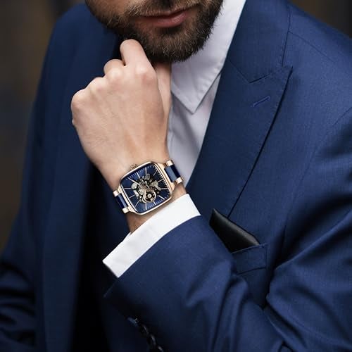 Giordano Luxury Watch for Men – Automatic Skeleton Square Dial, Stainless Steel Strap, Premium Mechanical Movement - Image 2