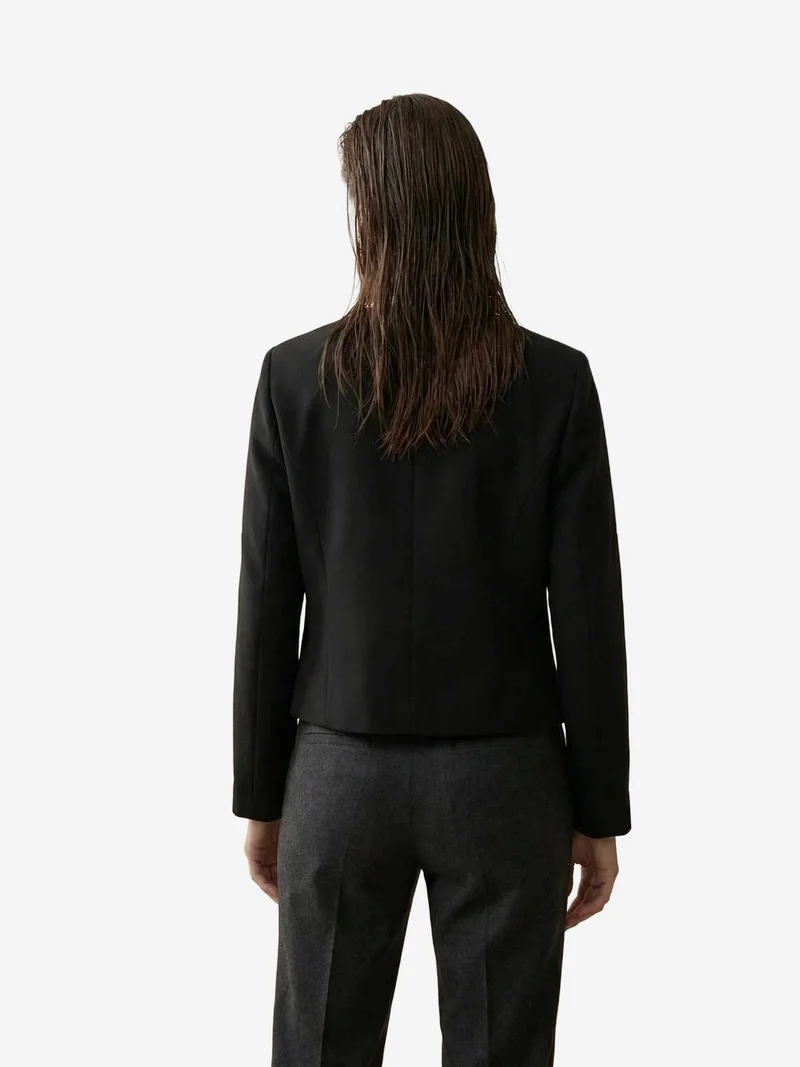 My Fashion Black MY FASHION Tailored Short Buttoned Tweed Jacket for Women | Best Price UAE