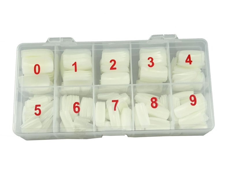 Yueton Pack of 500 Natural Color Full Cover UV Gel False Fake Nail Art TipsNail Tips DIY Design Box