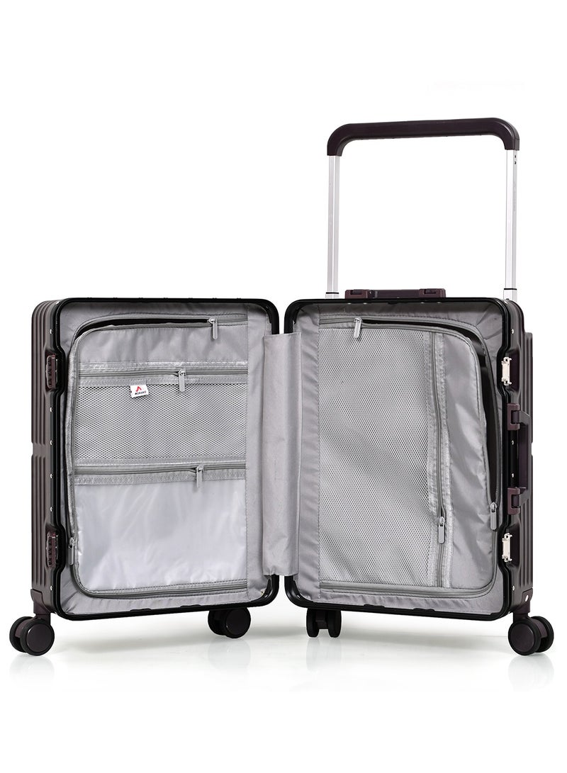 Morano Hard-Side luggage Unisex ABS Lightweight 4 Double Wheeled Suitcase with Built-In TSA type lock (2-Set,Dark Brown) Size 20''+24'''Inches. - Image 4