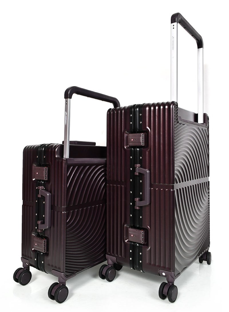 Morano Hard-Side luggage Unisex ABS Lightweight 4 Double Wheeled Suitcase with Built-In TSA type lock (2-Set,Dark Brown) Size 20''+24'''Inches. - Image 3