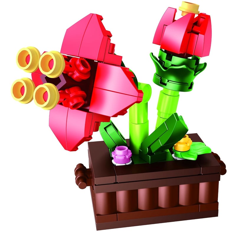 ThinkerPlace 8-in-1 Flowers Galsang Flower (94 Pieces) | Learn About Plant Kingdom | Building Block Set for Kids Age 6+ | STEM Educational Toy | Build, Collect & Create Flower Pen Stand - Image 1