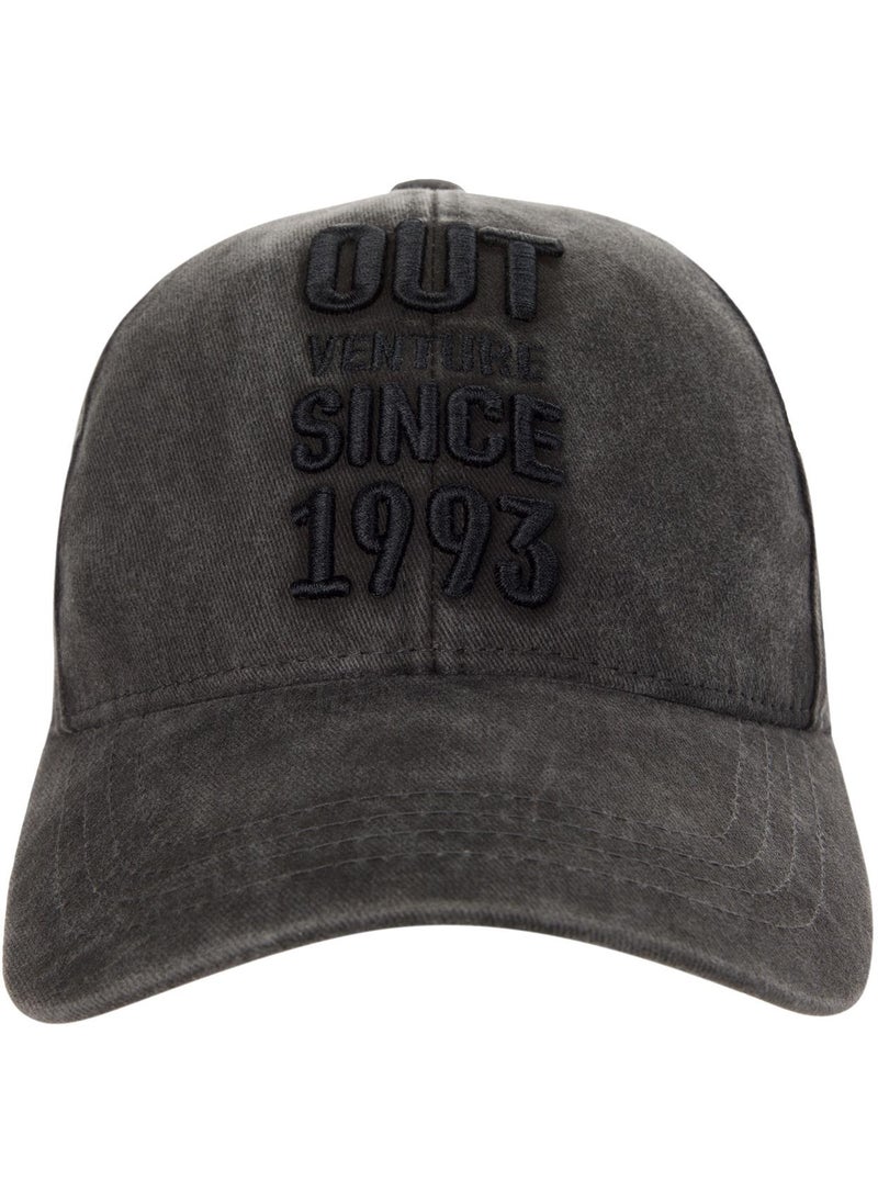Outventure Outventure Grey/Black Baseball Cap for Men, Comfortable Cotton, Adjustable Fit, Breathable, Stylish for Outdoor Activities and Travel  - Image 2