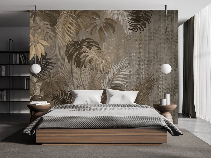 Cliouar-Turtle Backed Bamboo Plantain Leaf Plant Wall Mural Wallpaper for Bedroom Living Room 103" x 69" (Not Self Adhesive) - Image 2