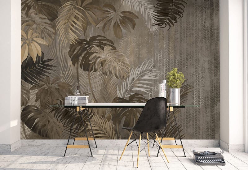 Cliouar-Turtle Backed Bamboo Plantain Leaf Plant Wall Mural Wallpaper for Bedroom Living Room 103" x 69" (Not Self Adhesive) - Image 3