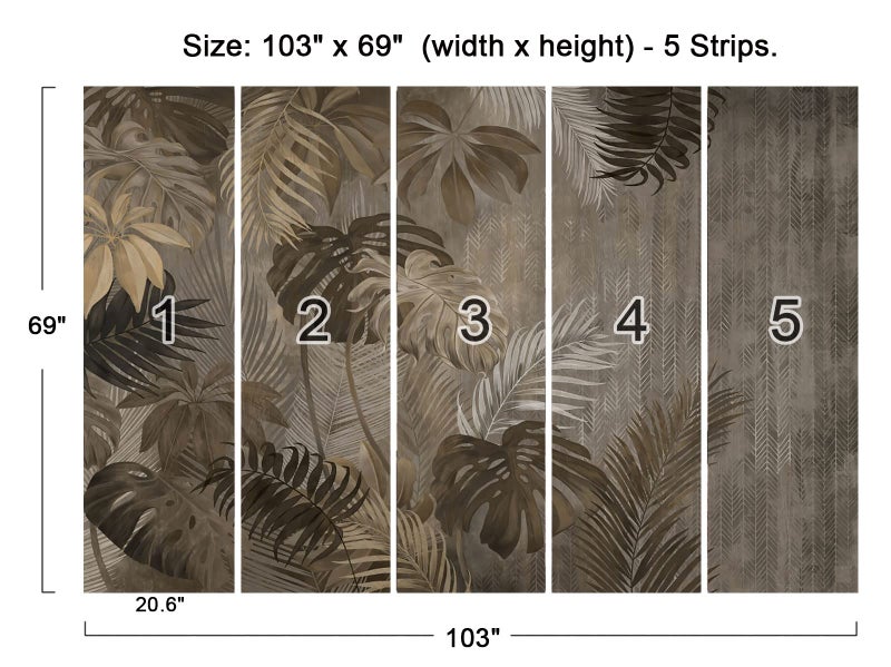 Cliouar-Turtle Backed Bamboo Plantain Leaf Plant Wall Mural Wallpaper for Bedroom Living Room 103" x 69" (Not Self Adhesive) - Image 5