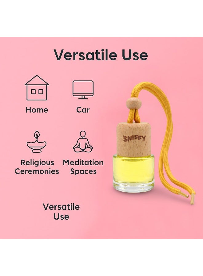 Sniffy Cool Ice Hanging Car Air Freshener Bottle Wooden Cap, Alcohol Free, Spill Proof Liquid Perfume for Car, Home & Office - Image 3