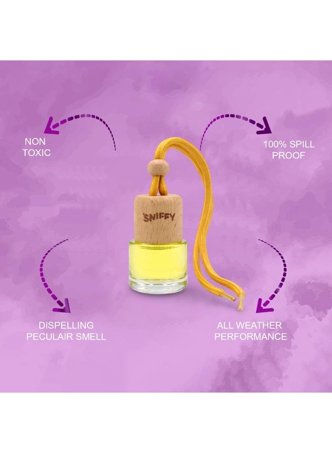 Sniffy Cool Ice Hanging Car Air Freshener Bottle Wooden Cap, Alcohol Free, Spill Proof Liquid Perfume for Car, Home & Office - Image 4