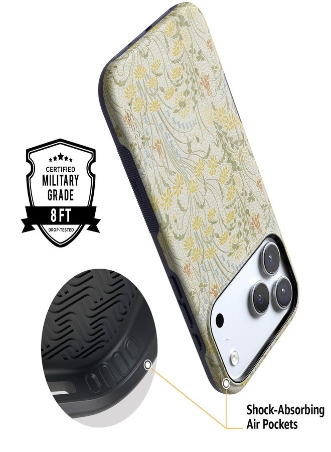 Casely جراب Casely لهاتف iPhone 17 Pro | بنقشة أزهار بوهيمية | زهور ذهبية | متوافق مع MagSafe | تصميم جريء واقٍ - Image 4