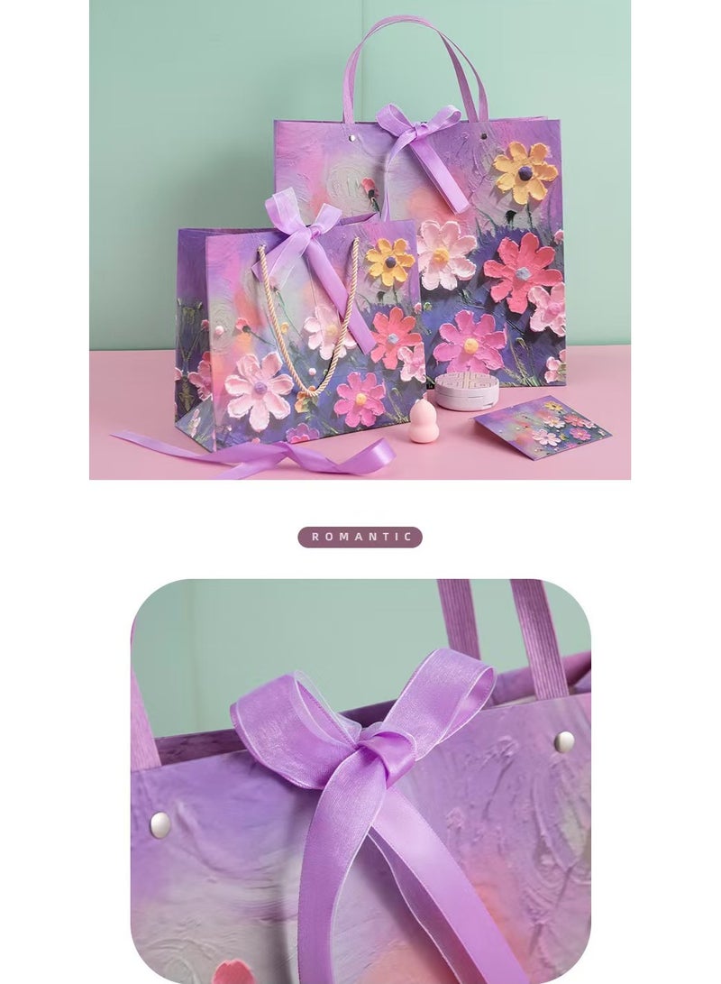 Color Gift Bag with Handle,Oil Painting Gift Paper Bags Large Size Bags for Presents,Birthdays,Festival,Weddings(35*15*32cm) - Image 2