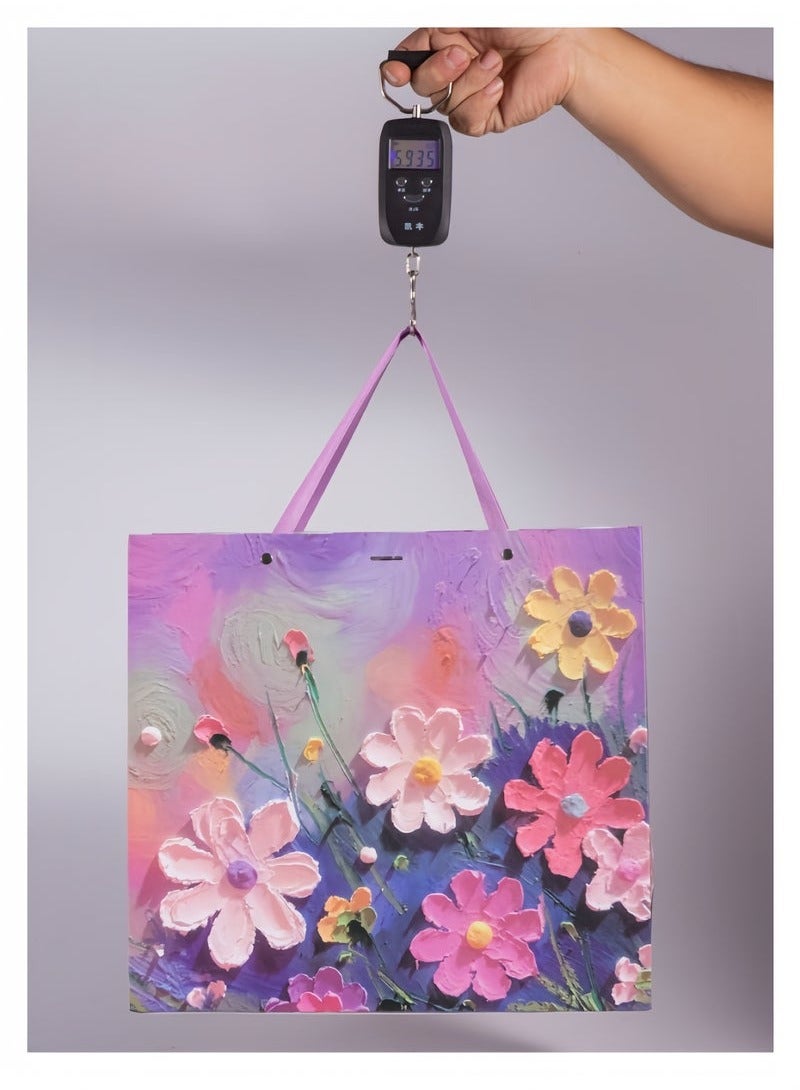 Color Gift Bag with Handle,Oil Painting Gift Paper Bags Large Size Bags for Presents,Birthdays,Festival,Weddings(35*15*32cm) - Image 3