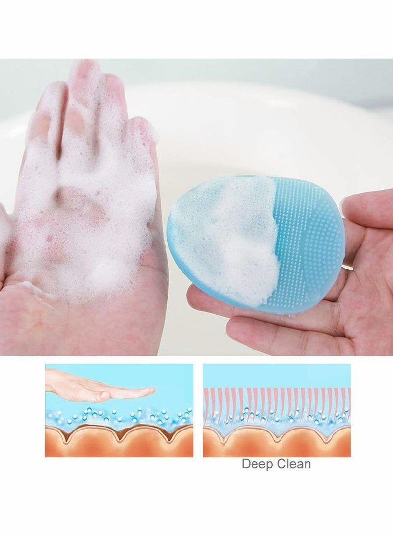 Y&D Facial Cleansing Brush, Soft Silicone Manual Face Scrubber Exfoliating Massage Scrub Acne Blackheads Remove Handheld Pads for Deep Cleaning Skin Care Sensitive, Delicate, Dry (2 Pcs)  - Image 3