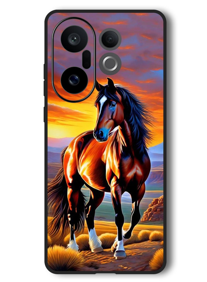 Theodor Case Compatible with Vivo X200 FE 6.31 Inch Protection Shockproof Bumper Cover Horse Painting - Image 1