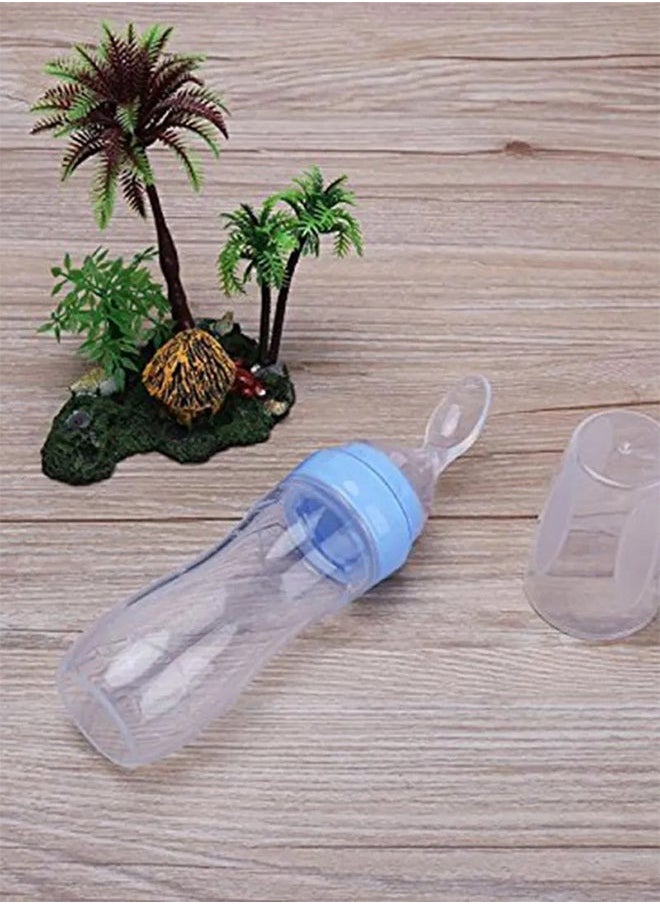 Generic Ultra-Soft Silicone Baby Light Weight Food Dispensing Bottle With Spoon  - Image 5