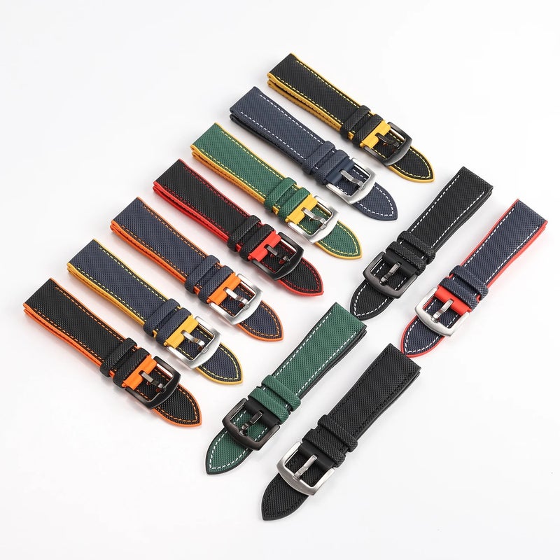Bluejw Sports Nylon Quick Release Watch Strap 20mm 21mm 22mm 23mm 24mm – Premium Waterproof FKM Rubber Replacement Strap for Easy Watch Band Change - Image 2