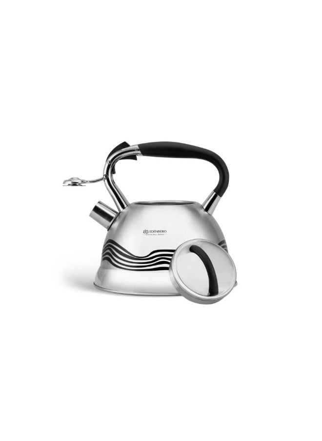 EDENBERG 3.0L Kettle with Nylon Handle | Stovetop Kettle for Water & Tea | Food Grade Stainless Steel Tea Kettle with Nylon Handle | Silver, 3.0L