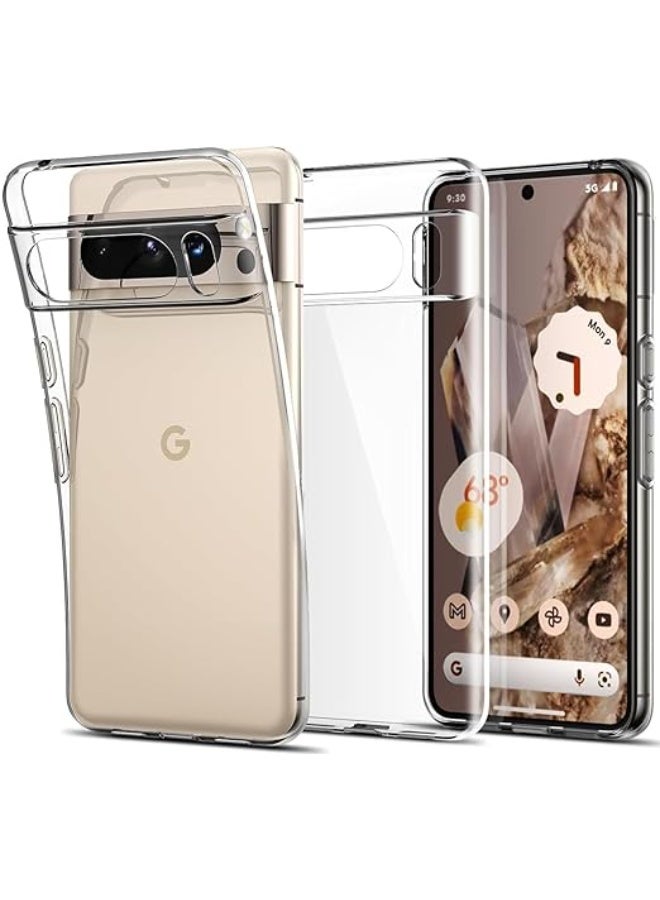 Flexible TPU Shockproof Anti-Fingerprint Back Case for Pixel 8 Pro (Clear)