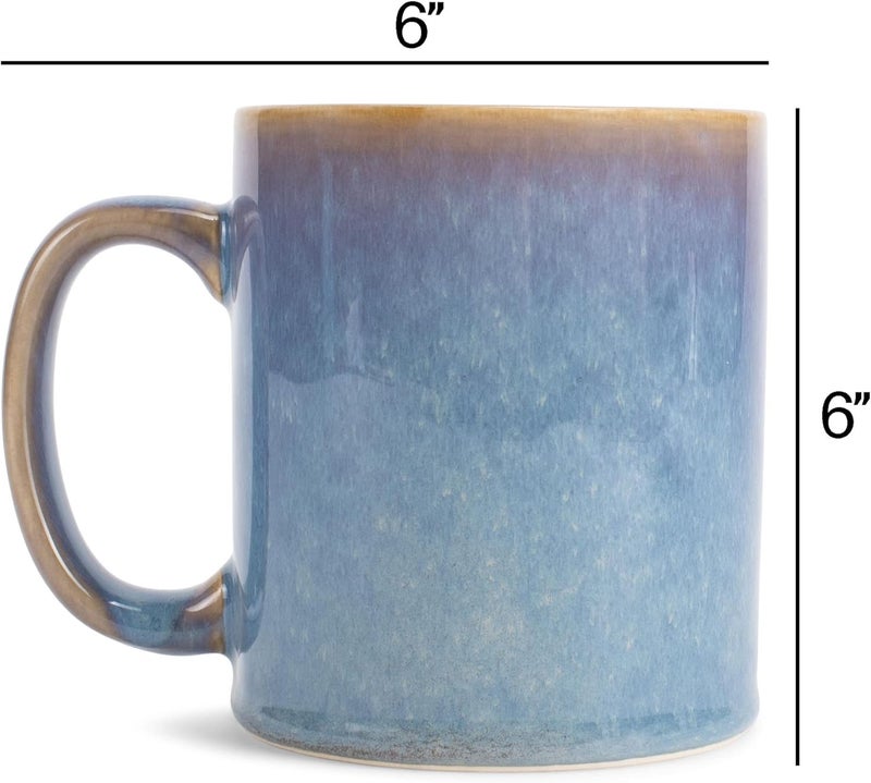 Elanze Designs Reactive 17 ounce Ceramic Straight Body Mugs Set of 4 Ocean Sunrise - Image 5
